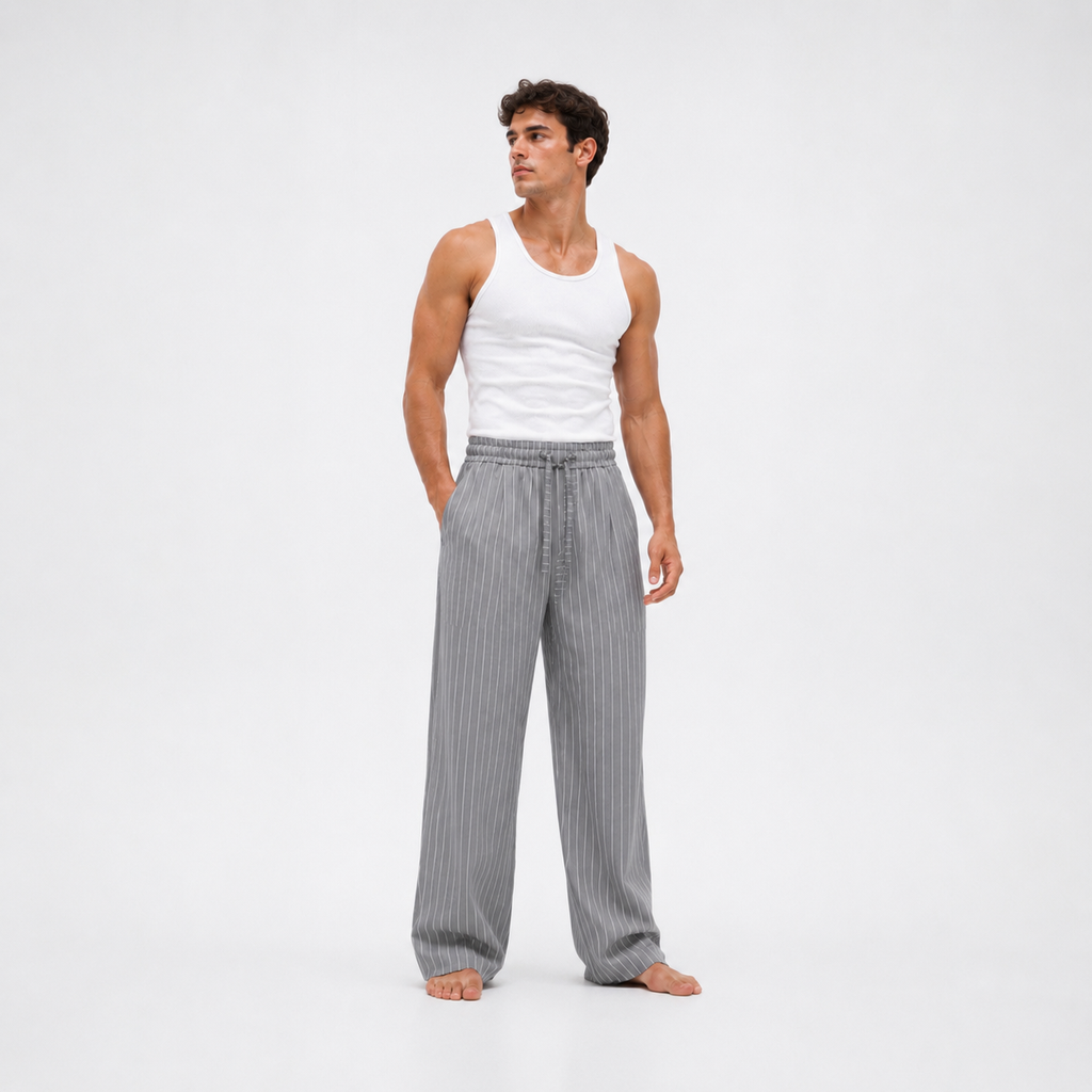 Pinstripe Pant ( Light Grey)