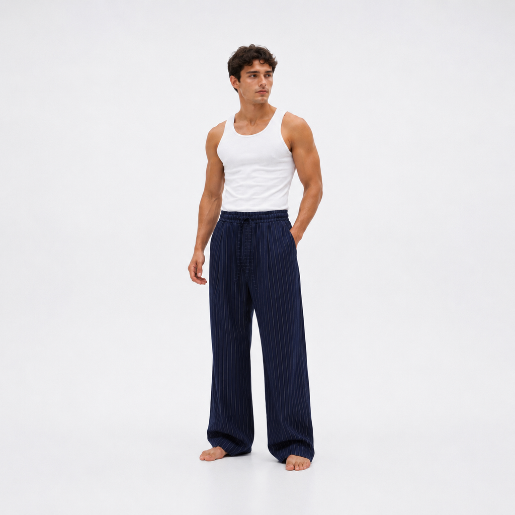 Pinstripe Pant ( Navy Blue)