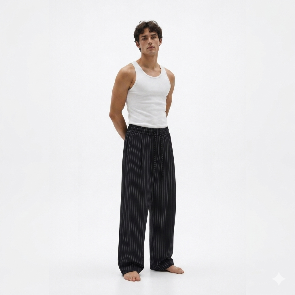 Pinstripe Pants (Black)